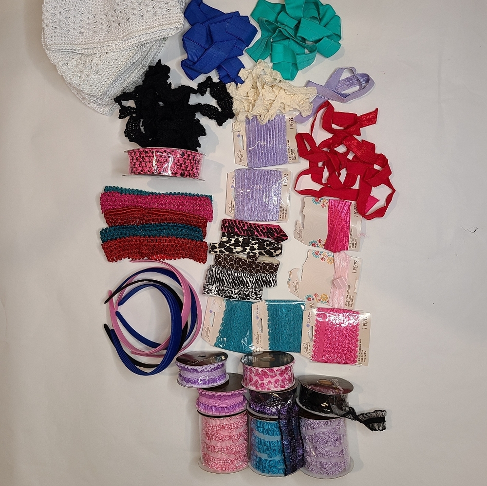 Elastic headband supplies, sewing, crafts, bows